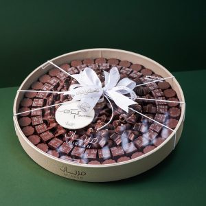 Round Leather Tray (L) w/ Lid