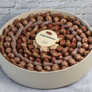 Round Leather Tray (L) w/ Lid