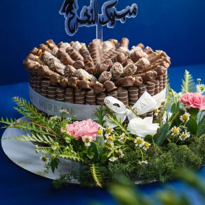 Graduation Flutes With Fresh Flowers