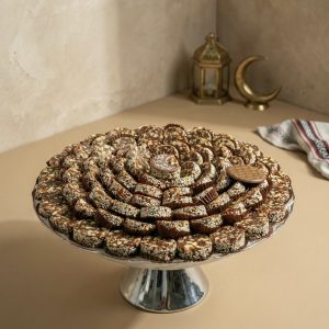 Ramadan Glass Tray With Stand (Dates)